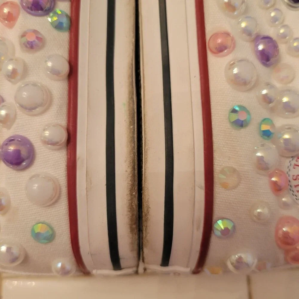 Custom Converse Unicorn Beaded‎ Shoes Infant 9 Embroidered Bling Glam Gift